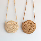 Women’s Boho Straw Woven Round Tote for Beach, Vacation & Summer Outfits