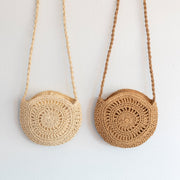 Women’s Boho Straw Woven Round Tote for Beach, Vacation & Summer Outfits