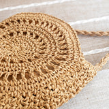 Women’s Boho Straw Woven Round Tote for Beach, Vacation & Summer Outfits
