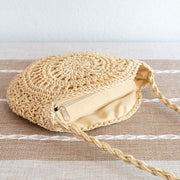 Women’s Boho Straw Woven Round Tote for Beach, Vacation & Summer Outfits