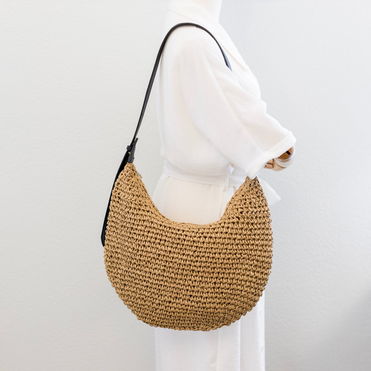 Women’s Large Straw Hobo Crossbody Bag for Beach, Vacation & Summer Outfits