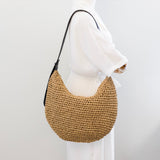 Women’s Large Straw Hobo Crossbody Bag for Beach, Vacation & Summer Outfits