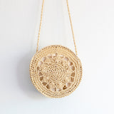 Women’s Boho Straw Round Shoulder Bag Tote Bag for Beach, Vacation & Summer Outfits