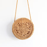 Women’s Boho Straw Round Shoulder Bag Tote Bag for Beach, Vacation & Summer Outfits