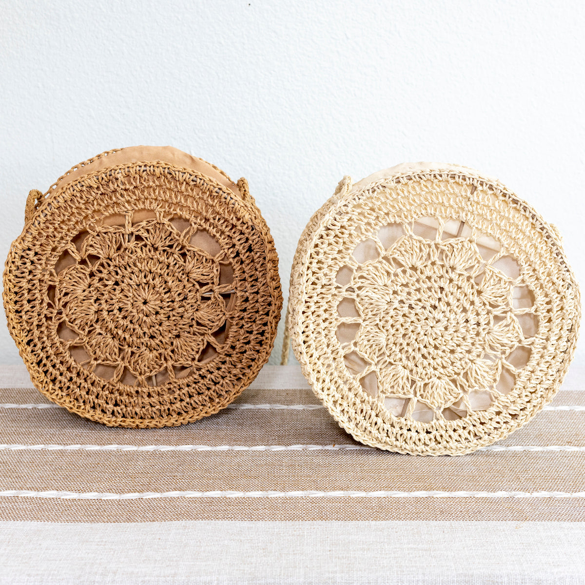 Women’s Boho Straw Round Shoulder Bag Tote Bag for Beach, Vacation & Summer Outfits