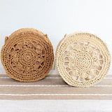 Women’s Boho Straw Round Shoulder Bag Tote Bag for Beach, Vacation & Summer Outfits