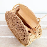 Women’s Boho Straw Round Shoulder Bag Tote Bag for Beach, Vacation & Summer Outfits