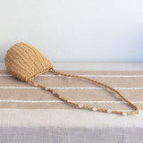 Women’s Straw Shoulder Bag with Sea Shells Strap for Beach, Vacation & Summer Outfits