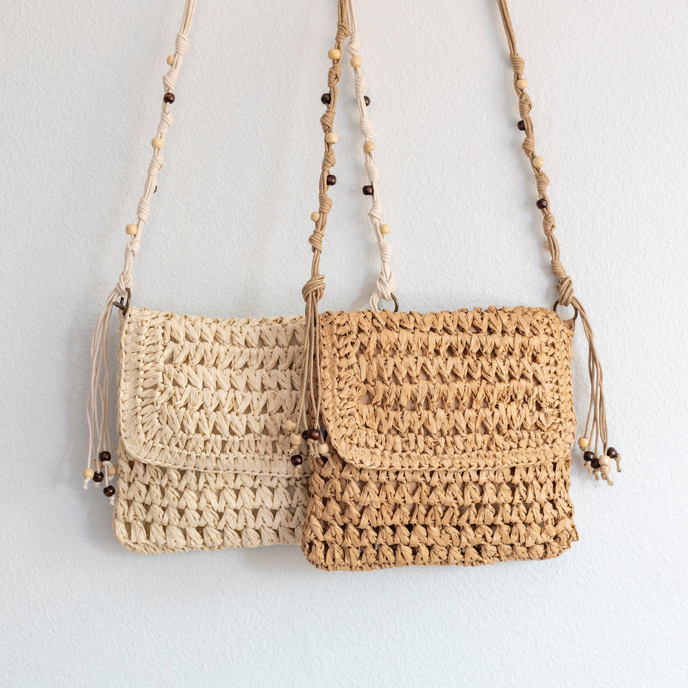 Women’s Boho Straw Square Messenger Purse with Tassel for Beach, Vacation & Summer Outfits