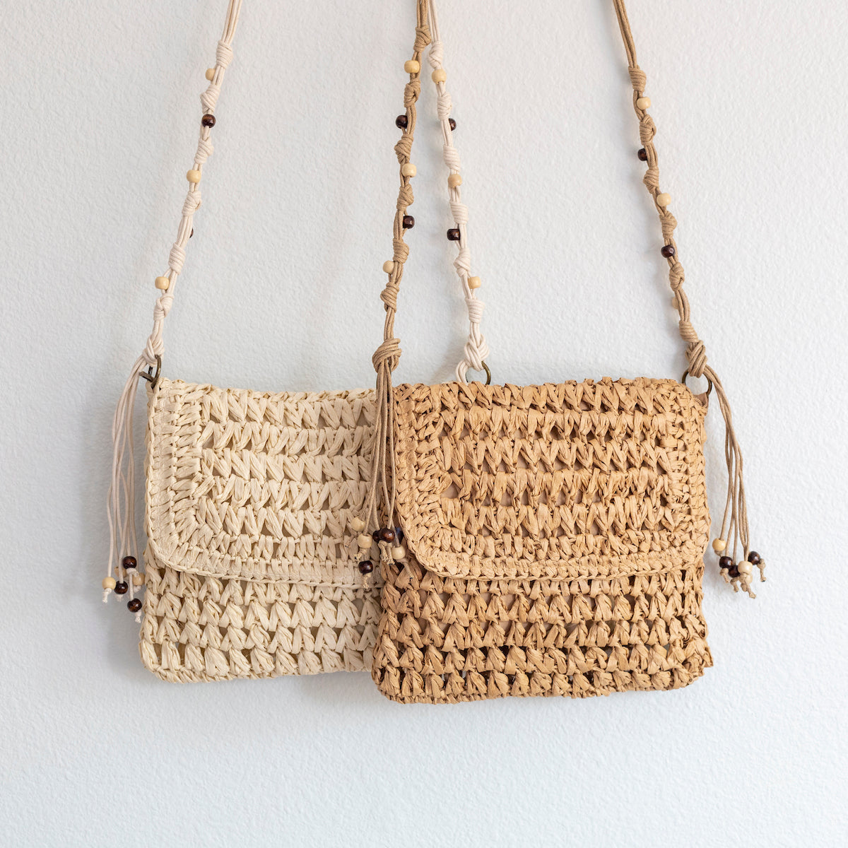 Women’s Boho Straw Square Messenger Purse with Tassel for Beach, Vacation & Summer Outfits