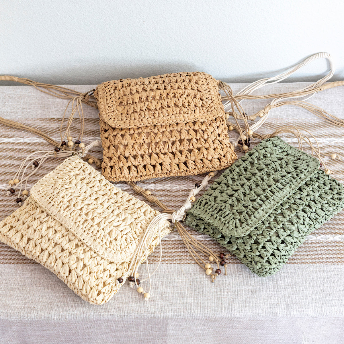 Women’s Boho Straw Square Messenger Purse with Tassel for Beach, Vacation & Summer Outfits