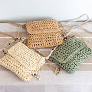 Women’s Boho Straw Square Messenger Purse with Tassel for Beach, Vacation & Summer Outfits