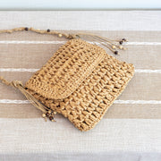 Women’s Boho Straw Square Messenger Purse with Tassel for Beach, Vacation & Summer Outfits