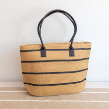 Women’s Striped Straw Woven Summer Tote for Beach, Vacation & Summer Outfits