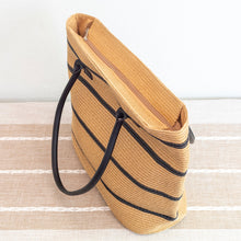 Women’s Striped Straw Woven Summer Tote for Beach, Vacation & Summer Outfits