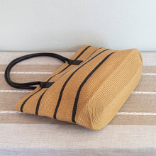 Women’s Striped Straw Woven Summer Tote for Beach, Vacation & Summer Outfits