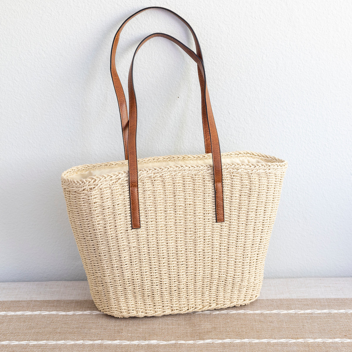 Women’s Woven Straw Market Tote Summer Bag for Beach, Vacation & Summer Outfits