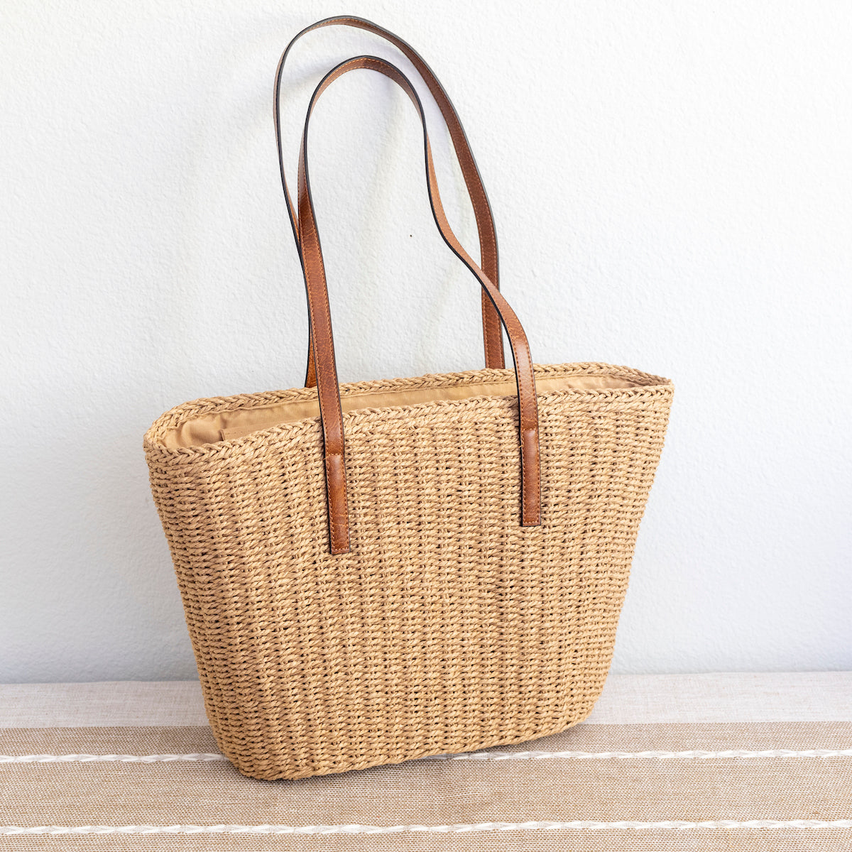 Women’s Woven Straw Market Tote Summer Bag for Beach, Vacation & Summer Outfits