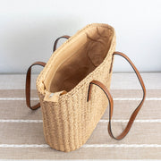 Women’s Woven Straw Market Tote Summer Bag for Beach, Vacation & Summer Outfits