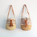 Women’s Retro Straw Bucket Shoulder Bag for Beach, Vacation & Summer Outfits