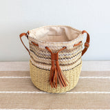 Women’s Retro Straw Bucket Shoulder Bag for Beach, Vacation & Summer Outfits