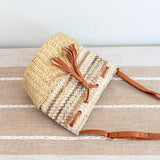 Women’s Retro Straw Bucket Shoulder Bag for Beach, Vacation & Summer Outfits