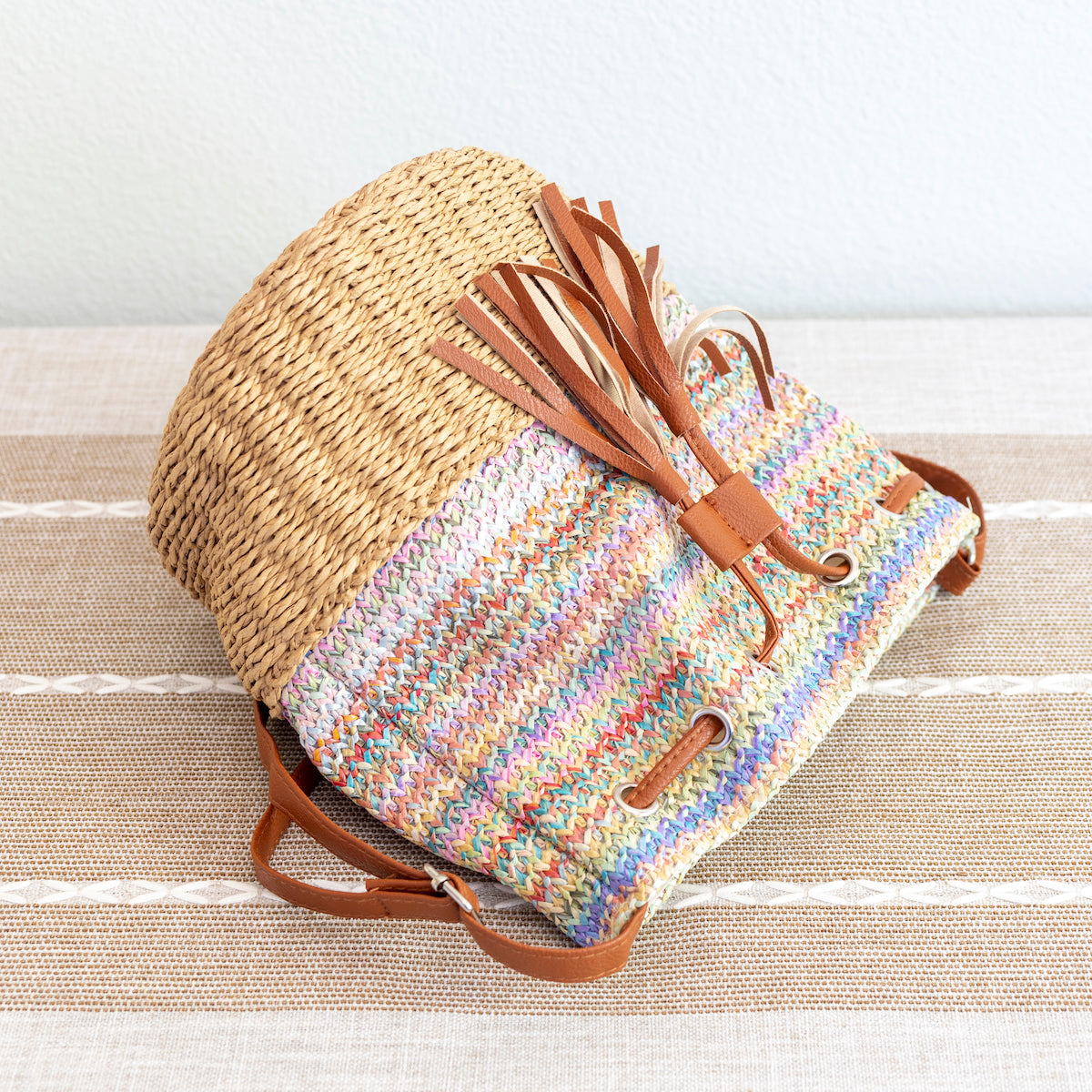 Women’s Retro Straw Bucket Shoulder Bag for Beach, Vacation & Summer Outfits