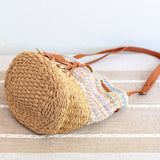 Women’s Retro Straw Bucket Shoulder Bag for Beach, Vacation & Summer Outfits