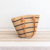 Women’s Straw Summer Tote Beach Bag with Stripes for Beach, Vacation & Summer Outfits
