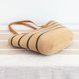 Women’s Straw Summer Tote Beach Bag with Stripes for Beach, Vacation & Summer Outfits