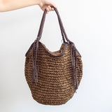 Women’s Large Straw Woven Bucket Tote Bag for Beach, Vacation & Summer Outfits