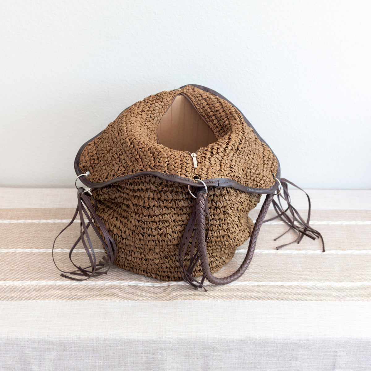 Women’s Large Straw Woven Bucket Tote Bag for Beach, Vacation & Summer Outfits