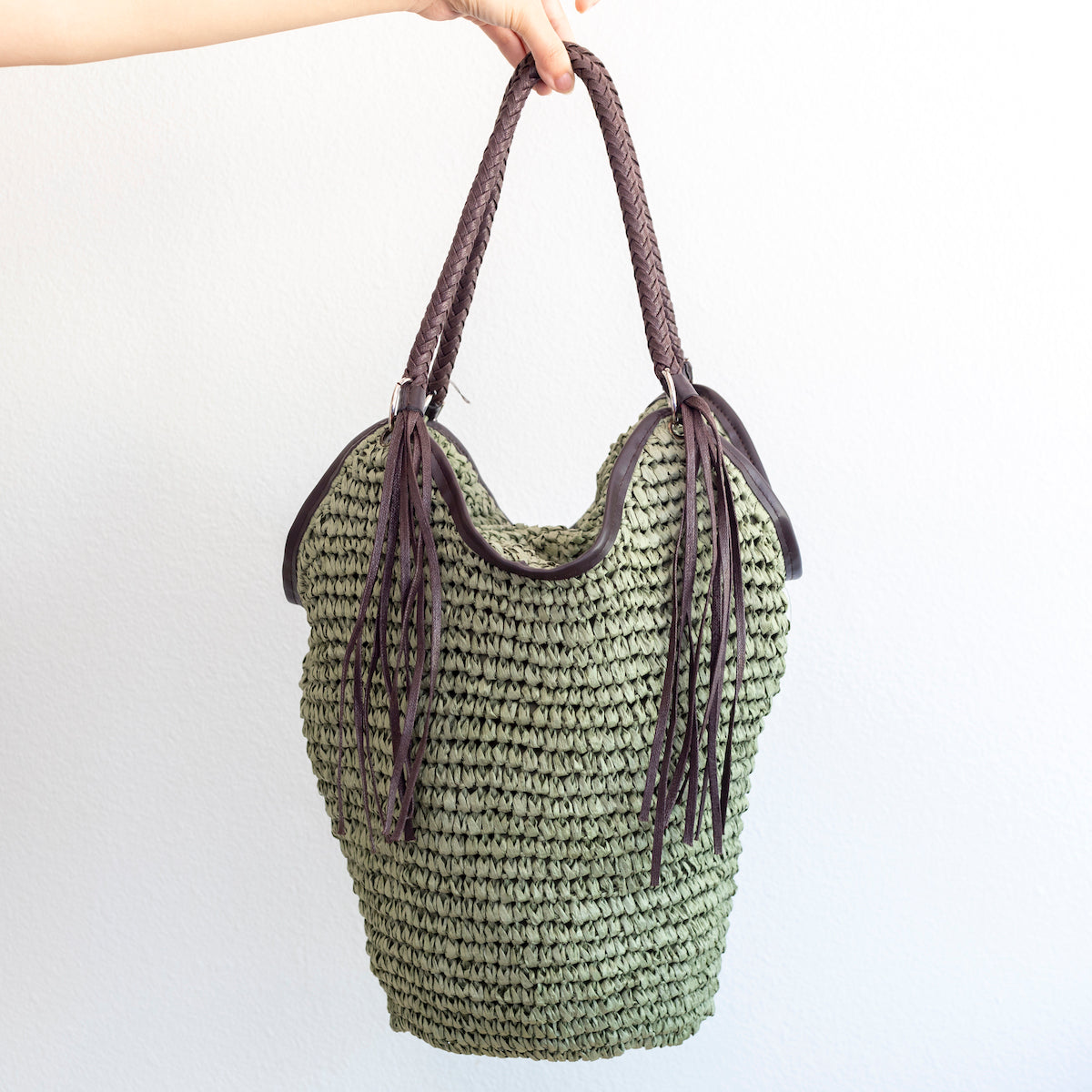Women’s Large Straw Woven Bucket Tote Bag for Beach, Vacation & Summer Outfits