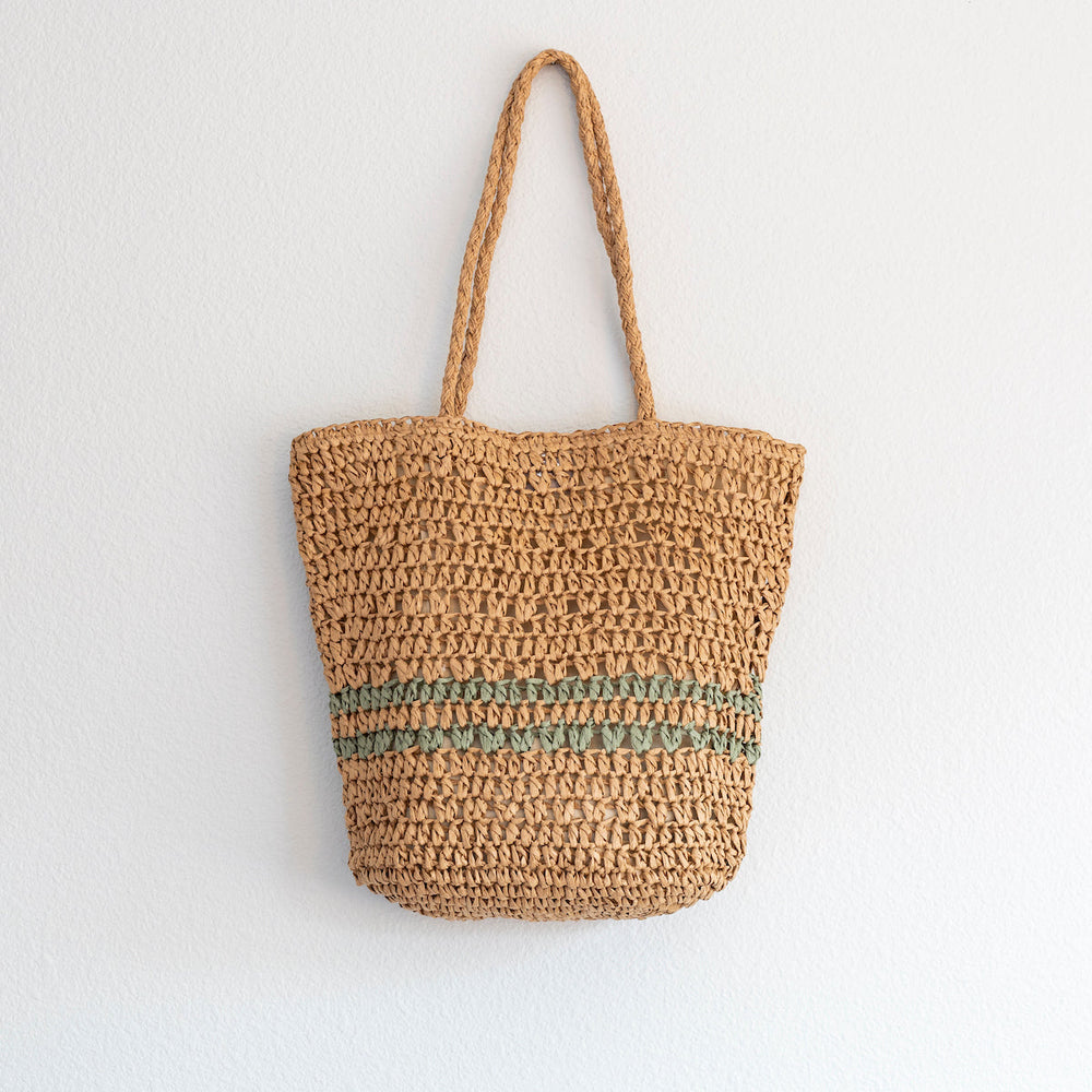 Leichte Strohtasche für Damen für Strand, Urlaub und Sommer-Outfits