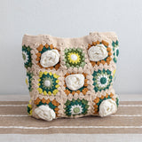 Women’s Crochet Cotton Handmade Granny Square Shoulder Tote Bag for Boho Everyday Style & Gifts