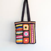 Women’s Handmade Crochet Granny Square Patchwork Shoulder Bag for Boho Everyday Style & Gifts