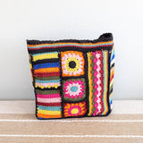 Women’s Handmade Crochet Granny Square Patchwork Shoulder Bag for Boho Everyday Style & Gifts