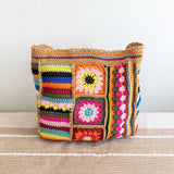 Women’s Handmade Crochet Granny Square Patchwork Shoulder Bag for Boho Everyday Style & Gifts