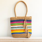 Women’s Large Straw Woven Tote Bag for Beach, Vacation & Summer Outfits