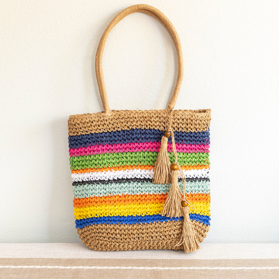Women’s Large Straw Woven Tote Bag for Beach, Vacation & Summer Outfits
