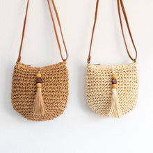 Damen Stroh geflochtene Umhängetasche für Strand, Urlaub & Sommeroutfits