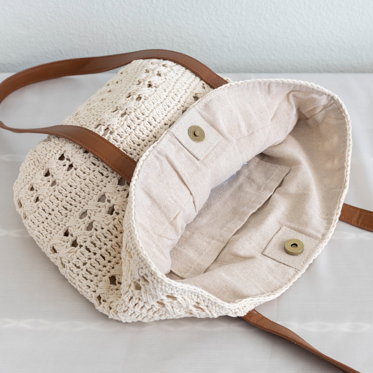 Women’s Retro Cotton Knitted Shoulder Bag for Boho Everyday Style & Gifts