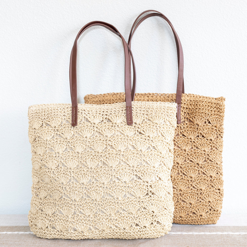 Damen Strohgewebte Sommertragetasche mit Blumenmuster – Tote Bag für Strand, Urlaub & Sommeroutfits
