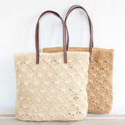 Women’s Straw Woven Summer Bag with Floral Designs Tote Bag for Beach, Vacation & Summer Outfits