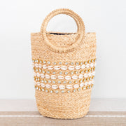Women’s Summer Raffia Straw Beach Basket Handbag Drawstring Bag for Beach, Vacation & Summer Outfits