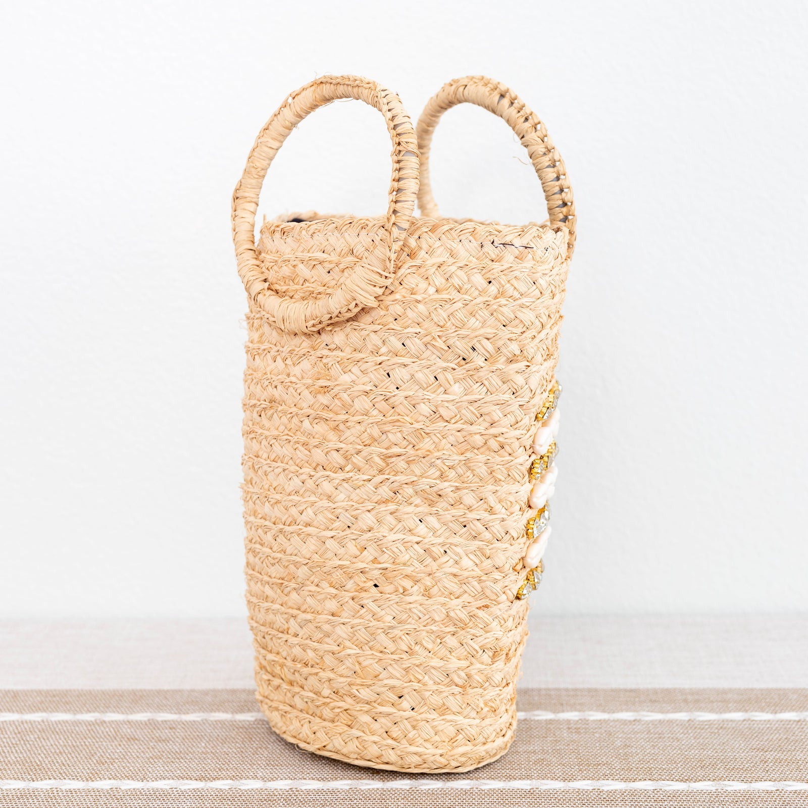 Women’s Summer Raffia Straw Beach Basket Handbag Drawstring Bag for Beach, Vacation & Summer Outfits