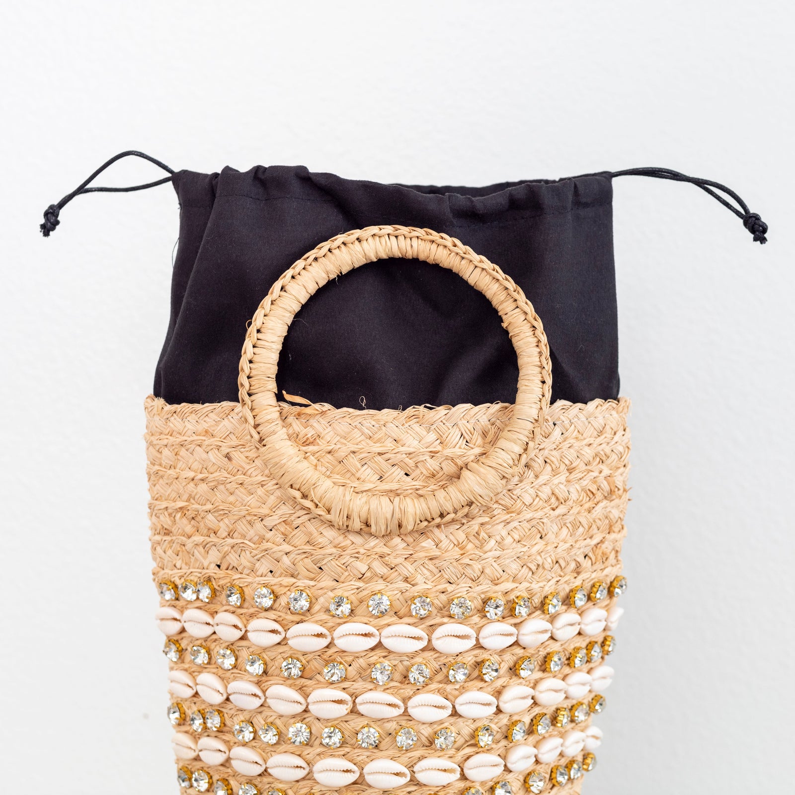Women’s Summer Raffia Straw Beach Basket Handbag Drawstring Bag for Beach, Vacation & Summer Outfits