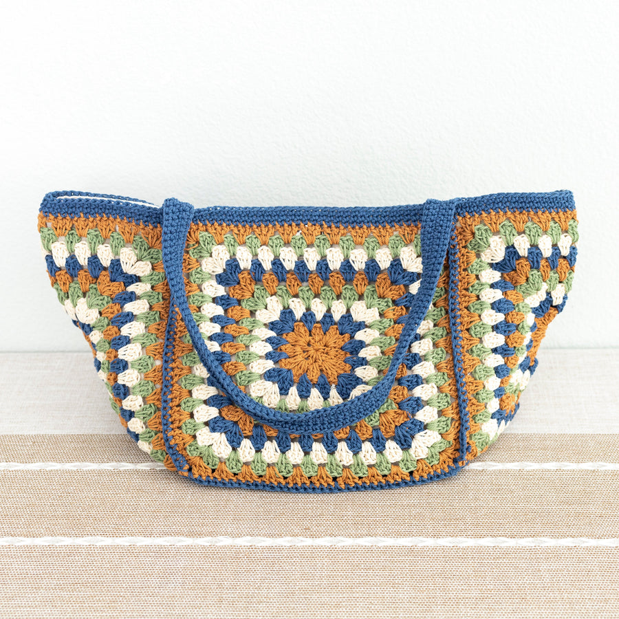 Women’s Crochet Granny Square Shoulder Bag for Boho Everyday Style & Gifts