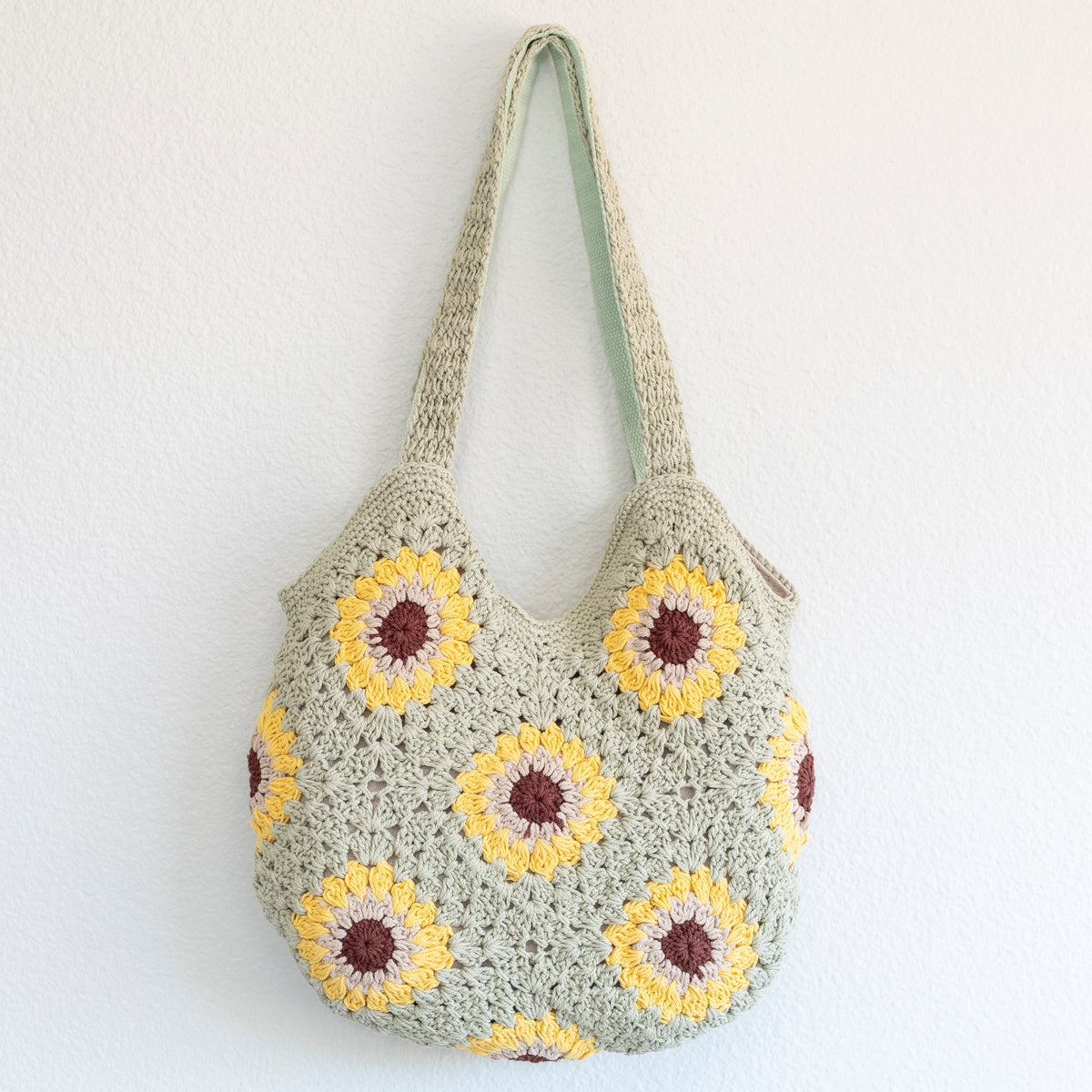 Women’s Crochet Sunflower Granny Square Tote for Boho Everyday Style & Gifts