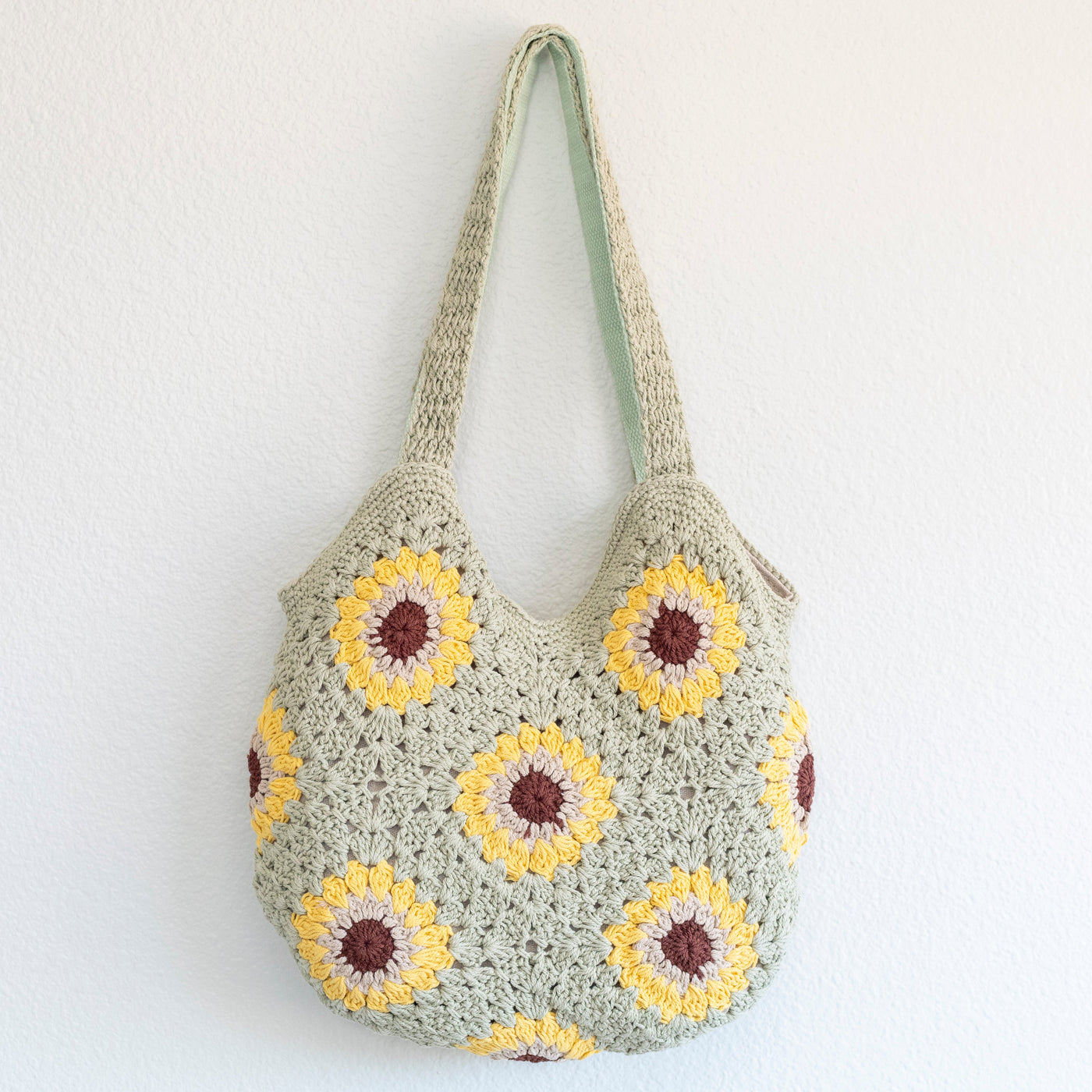 Women’s Crochet Sunflower Granny Square Tote for Boho Everyday Style & Gifts